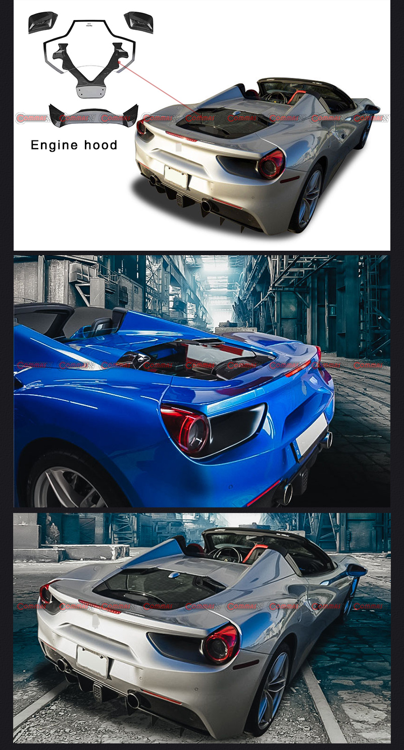 tapa del motor ferrari 488 capristo