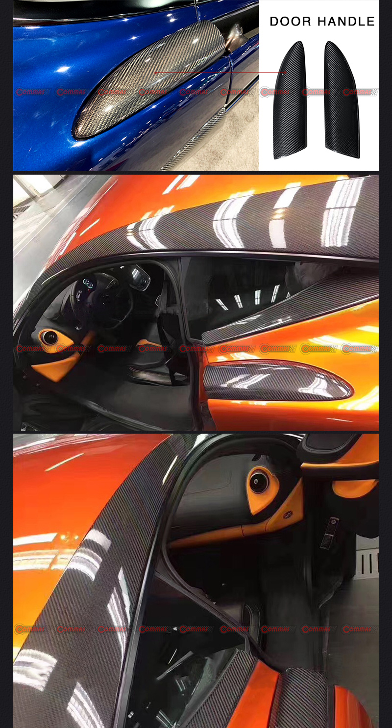 manijas de las puertas de fibra de carbono