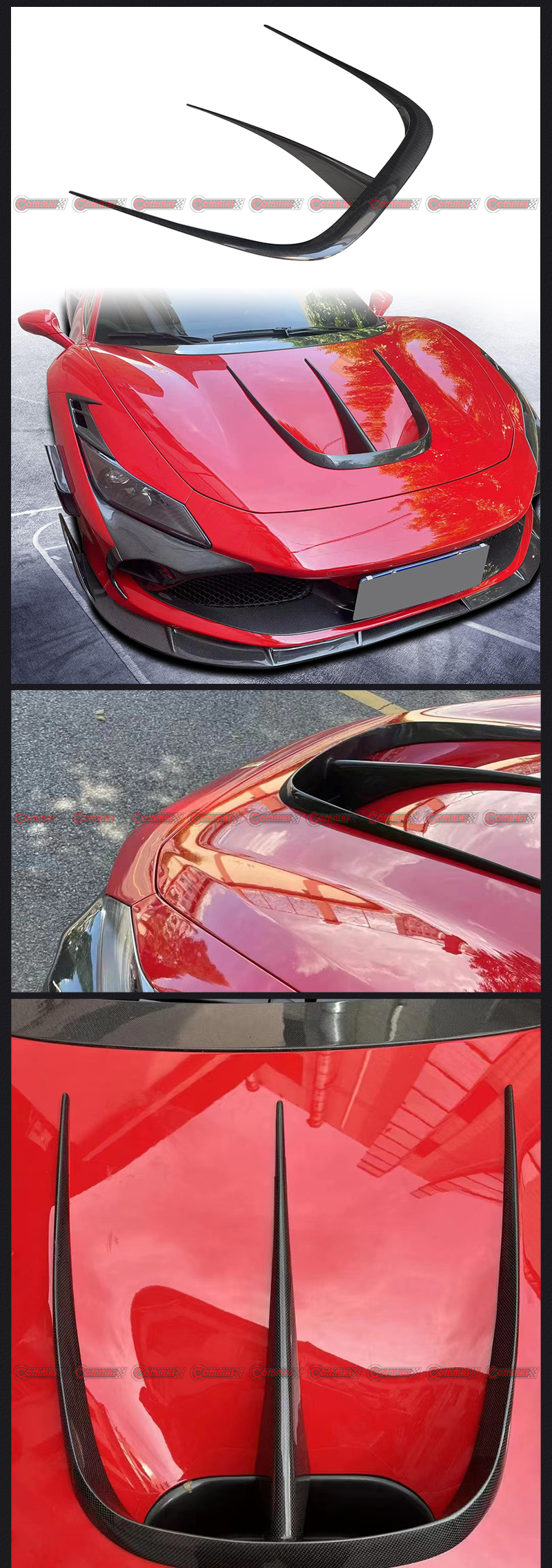Adornos de la cubierta del motor mansory ferrari f8