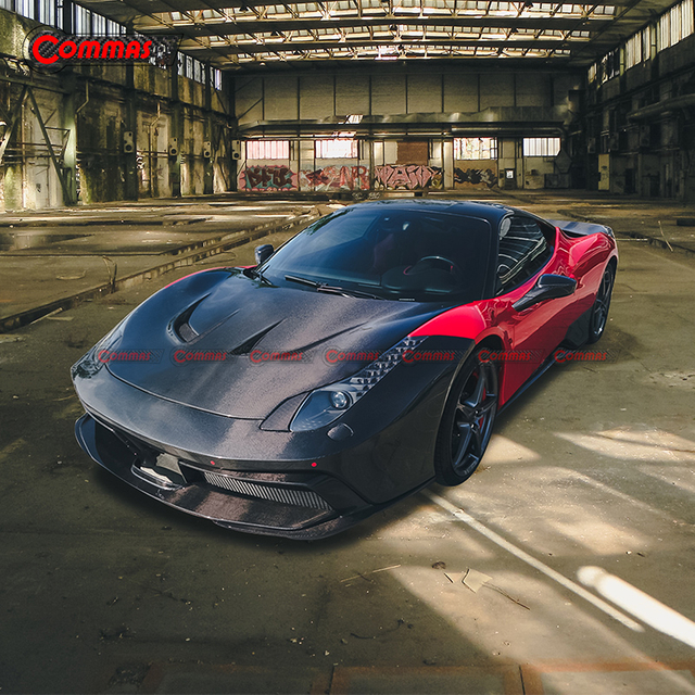 Cubierta de motor de fibra de carbono estilo Black Sails para Ferrari 458