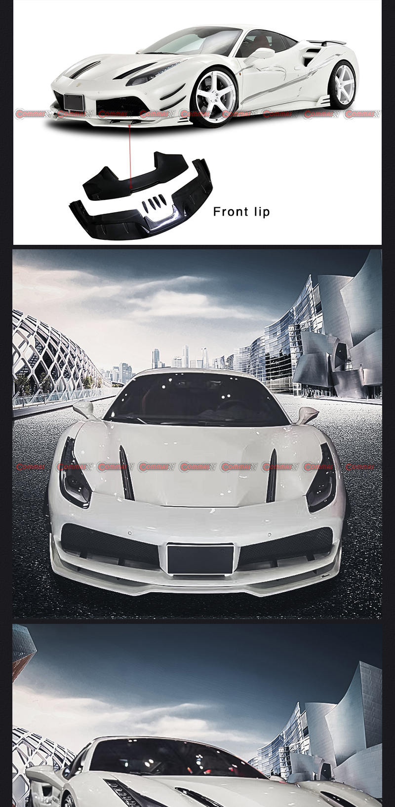 Ferrari 488 labio delantero Rowen