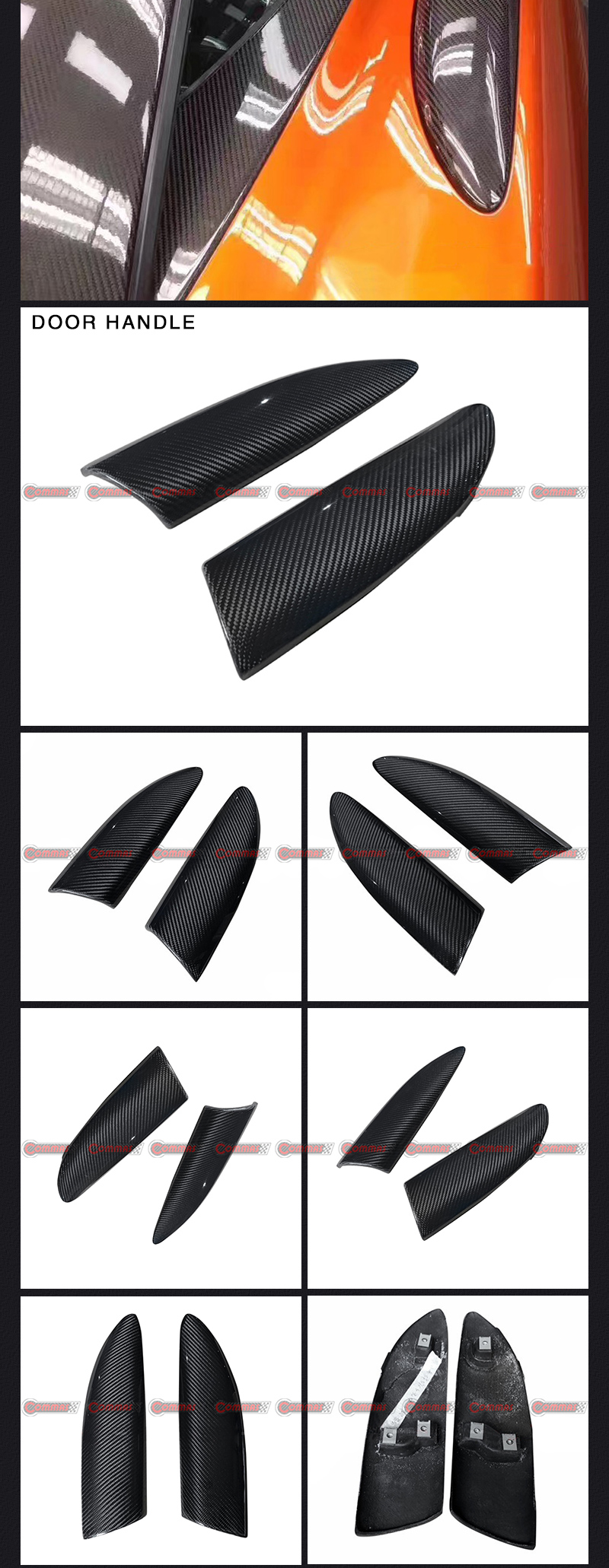 manijas de las puertas de fibra de carbono mclaren