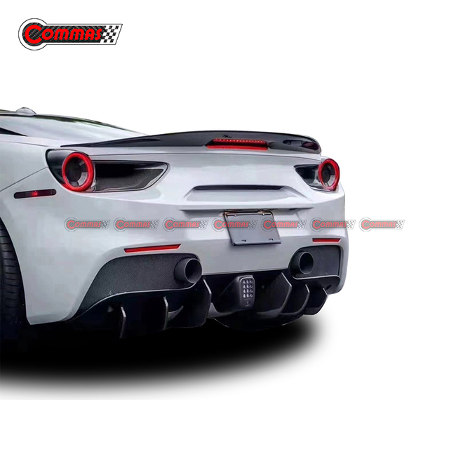 Alerón trasero de fibra de vidrio estilo Vorsteiner para Ferrari 488