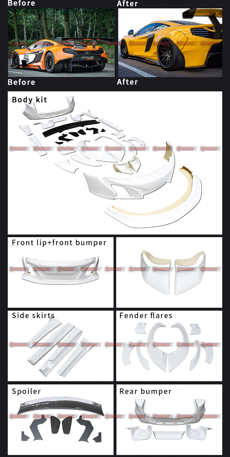 kit de carrocer&iacute;a lb mclaren 650s