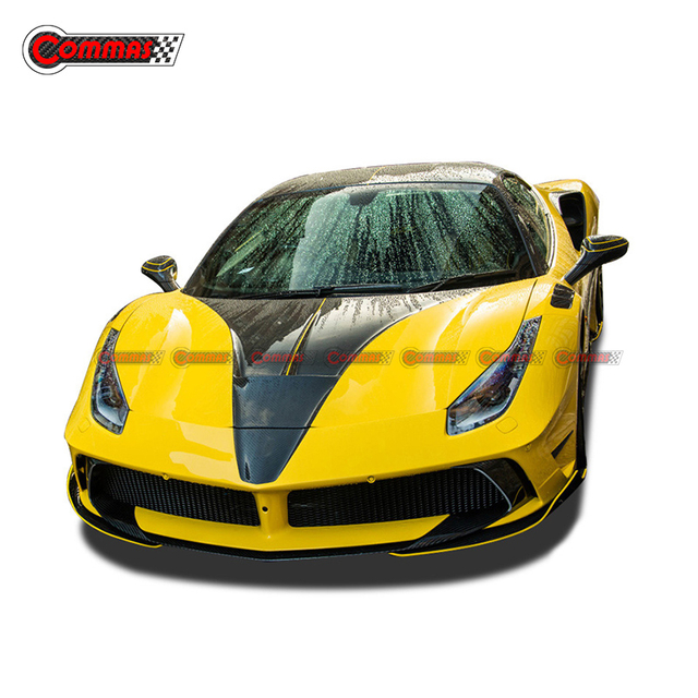 Kit de carrocería de fibra de vidrio y fibra de carbono estilo Mansory para Ferrari 488