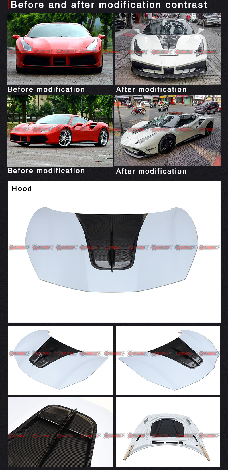 cubierta del motor misha f488 gtb