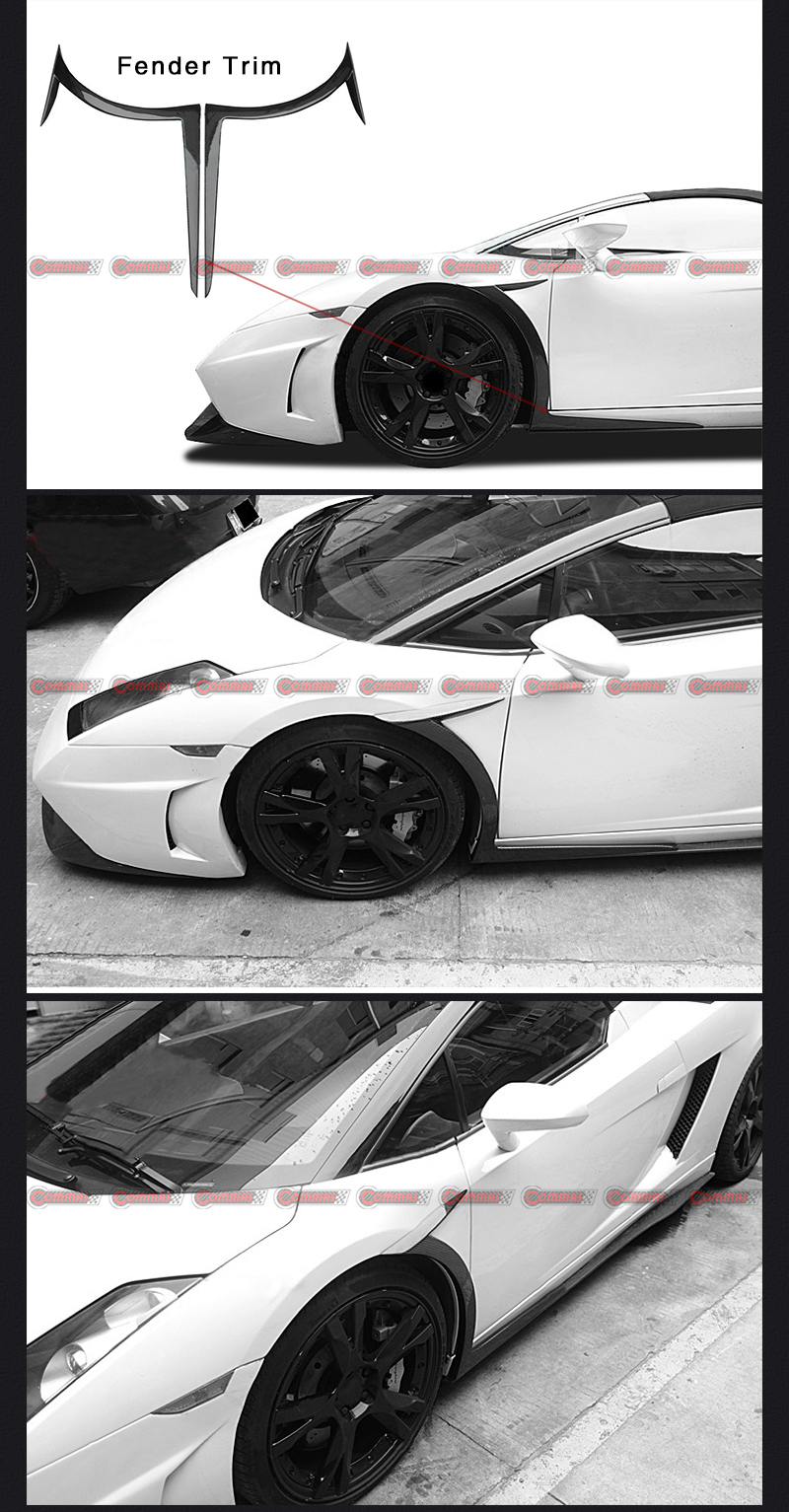 moldura del guardabarros delantero lambroghini gallardo