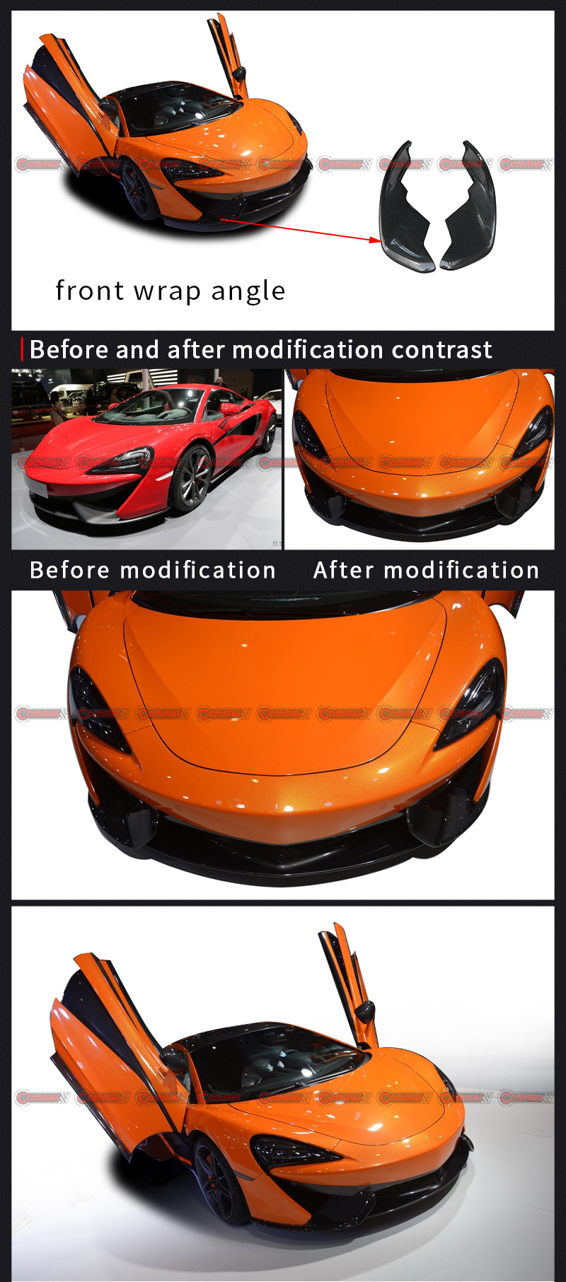 &Aacute;ngulo de envoltura del parachoques delantero