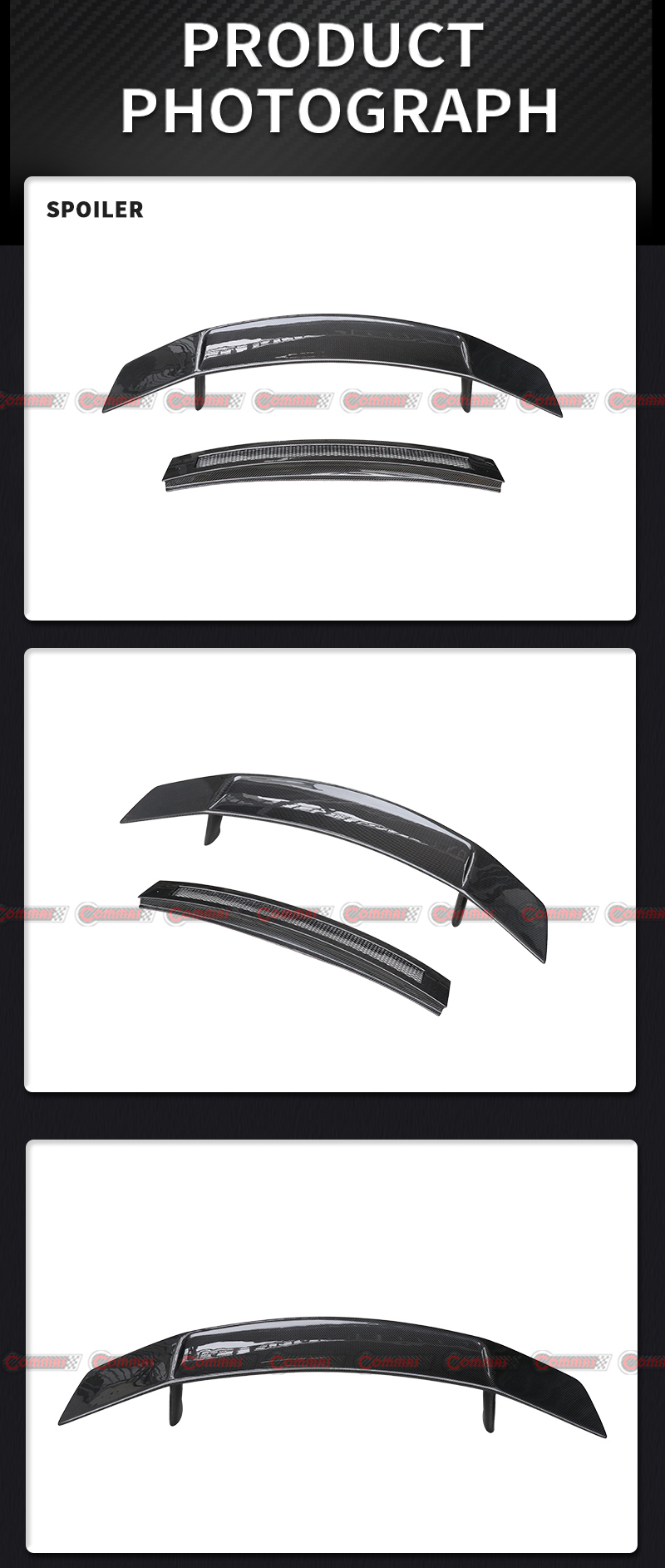 Aler&oacute;n trasero de fibra de carbono seco Audi R8