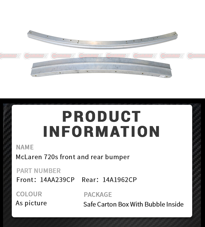 Interior del parachoques trasero delantero mclaren 720s