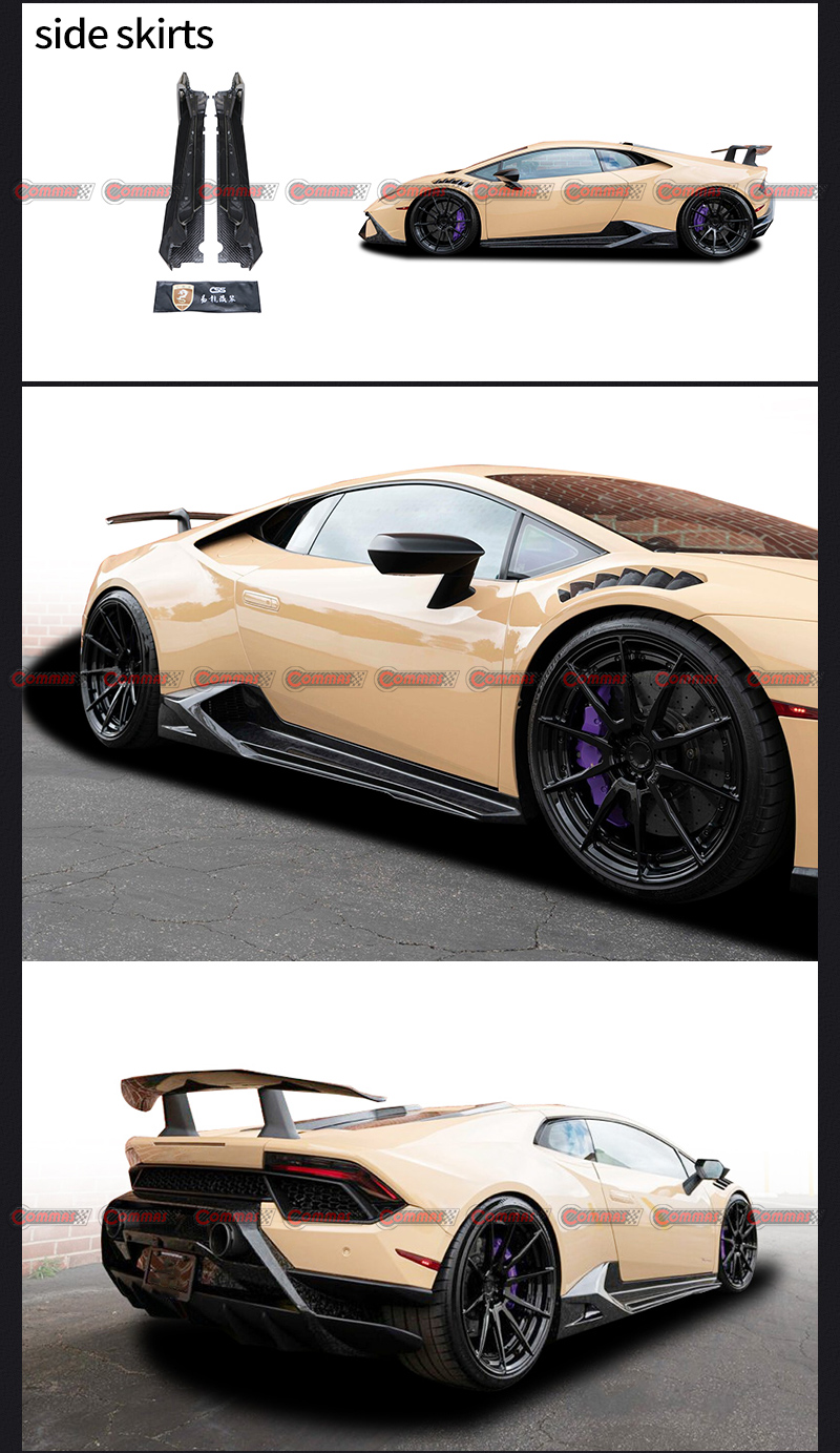 Faldones laterales de fibra de carbono Lamborghini Huracan