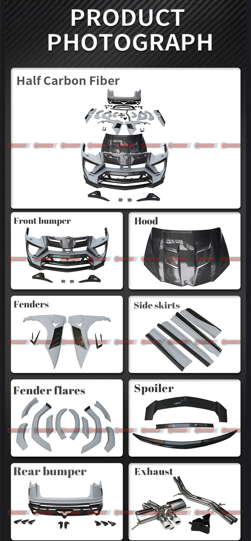 Kit de carrocer&iacute;a de fibra de carbono Lamborghini URUS
