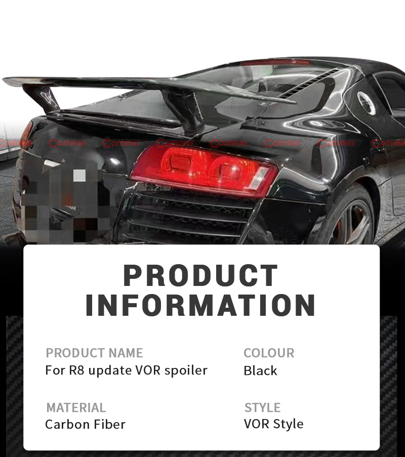 Aler&oacute;n trasero de fibra de carbono seco Audi R8