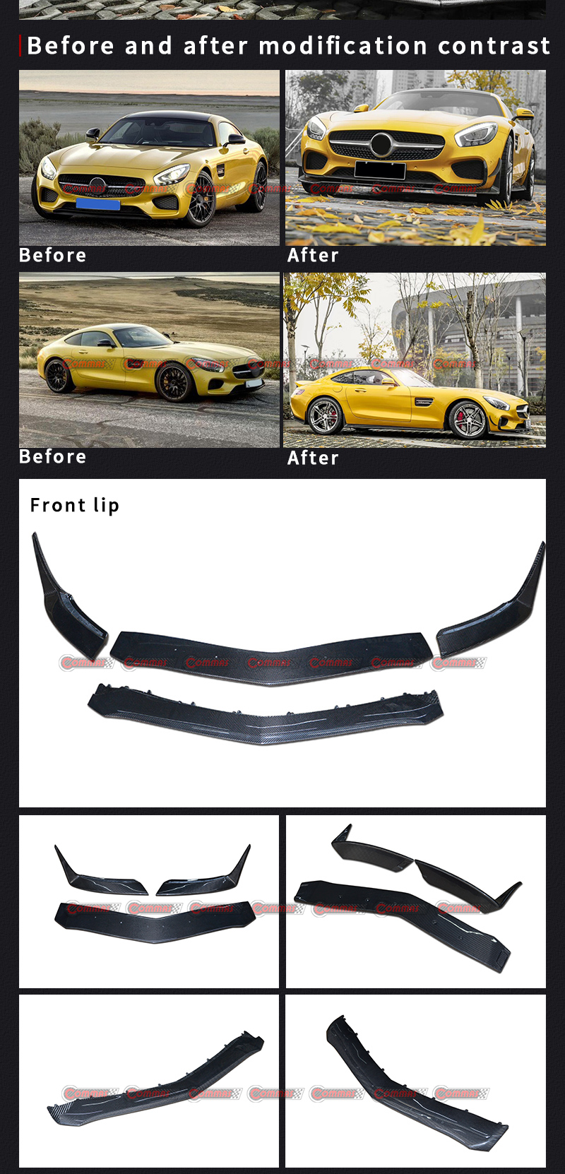 Labio delantero rz para mercedes benz amg gt