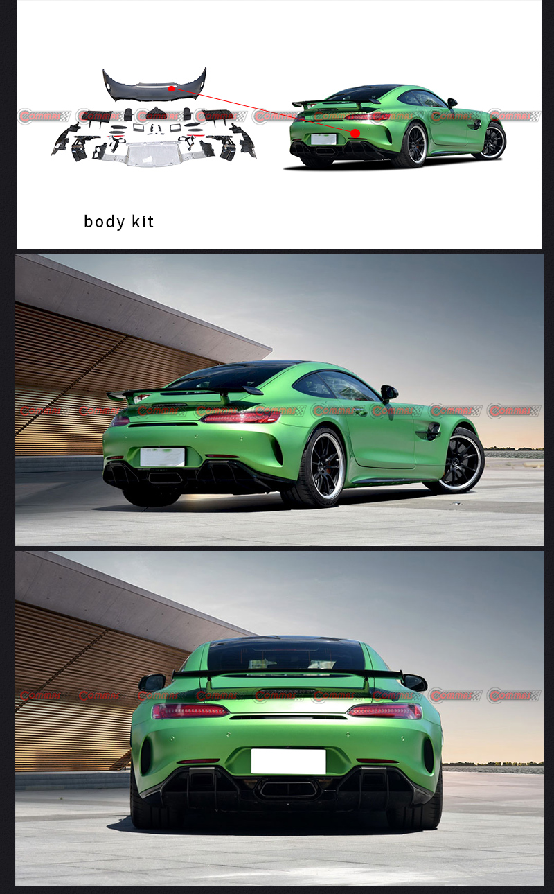 parachoques trasero estilo gtr mercedes benz amg gt