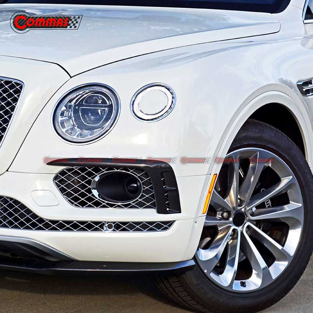 Canards de entrada de aire de parachoques delantero de fibra de carbono para Bentley Bentayga W12 Edición Limitada